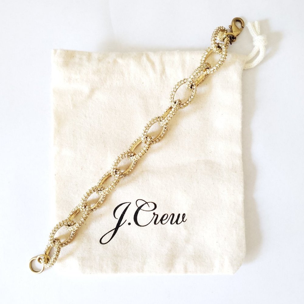 JCrew Pave Crystal Chain Link Bracelet